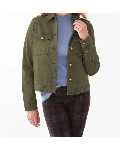 Fdj Vintage Jean Jacket With Euro Twill - Green