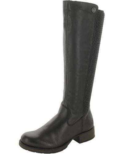Rieker Faith 91 Leather Tall Knee-high Boots - Black