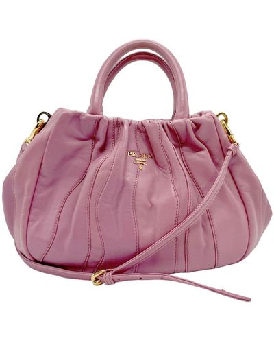 Prada Leather Shoulder Bag (pre-owned) - Purple