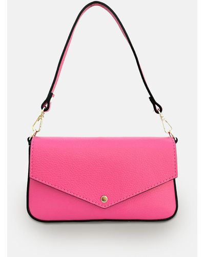 Apatchy London The Munro Leather Shoulder Bag - Pink