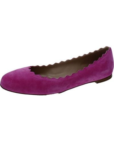 Chloé Lauren Ballerinas Leather Slip On Ballet Flats - Purple