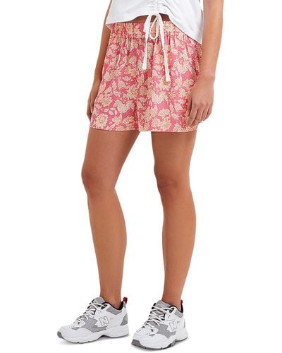 French Connection Cosette Floral Print Polyester Casual Shorts - Red