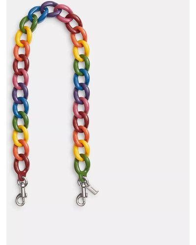 COACH Chain Shoulder Strap In Rainbow - Metallic