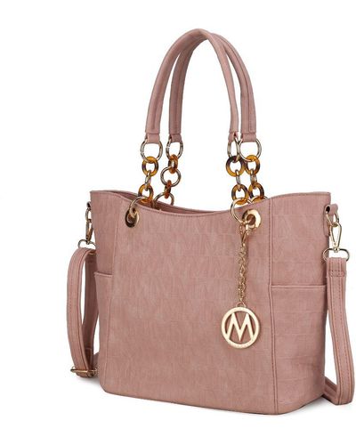 MKF Collection by Mia K Rylee Vegan Leather Tote Handbag - Pink