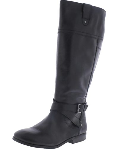 Marc Fisher Amber Leather Zipper Knee-high Boots - Black