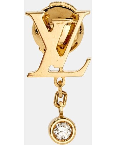 Louis Vuitton Idylle Blossom Diamond 18k Yellow Gold Single Ear Stud - Metallic