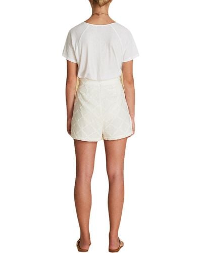 Sancia Mirielle Embroidered High Waist Casual Shorts - White