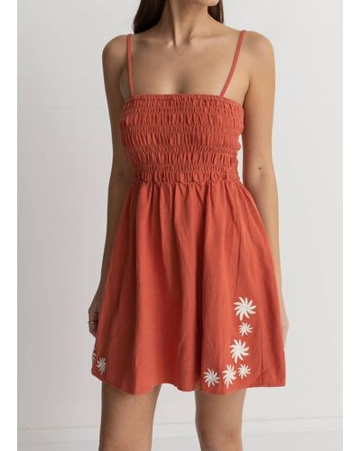 Rhythm Flora Smocked Mini Dress - Red