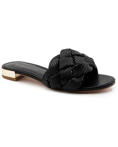 BCBGeneration Deelo Woven Slip On Slide Sandals - Black