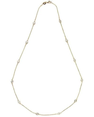 Suzy Levian 1.30 Ct Tdw 14k Gold Bezel Diamonds By The Yard Station Necklace - Yellow