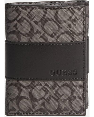 Guess Factory Logo Print Trifold Wallet - Gray