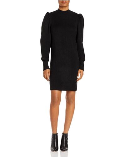 Wayf Lola Mock Neck Mini Sweaterdress - Black