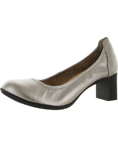 Clarks Neily Pearl Leather Pebbled Pumps - Brown