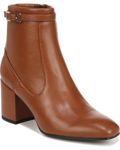 Franco Sarto Tributebty Faux Leather Square Toe Ankle Boots - Brown