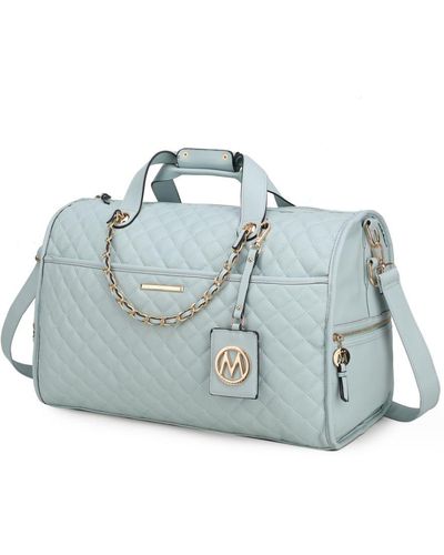 MKF Collection by Mia K Lexie Vegan Leather Duffle - Blue