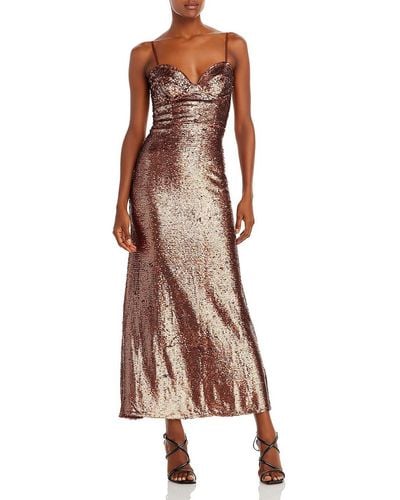 Bardot Stasia Sequined Formal Evening Dress - Brown