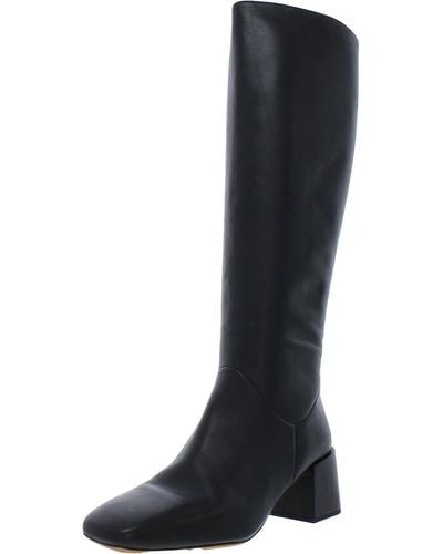 Vince Kendra Leather Square Toe Knee-high Boots - Black