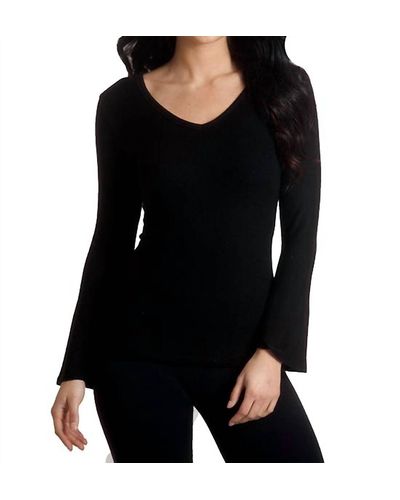 French Kyss Supersoft Bell Sleeve Top - Black