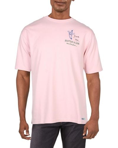 Scotch & Soda Cotton Printed Graphic T-shirt - Pink