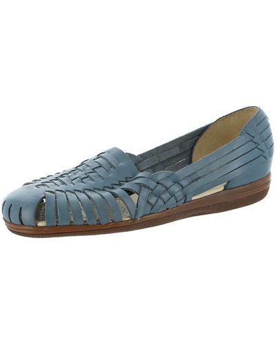 Softspots Trinidad Leather Slip On Huarache Sandals - Blue
