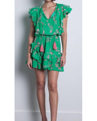 Karina Grimaldi Rafa Print Mini Dress - Green