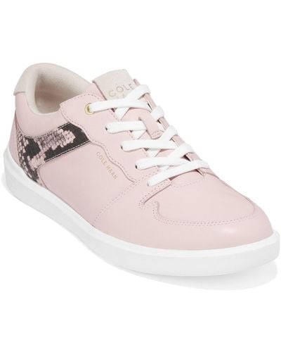 Cole Haan Grand Crosscourt Leather Lace Up Casual And Fashion Sneakers - Pink