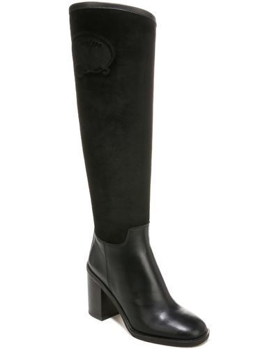 Franco Sarto Rivettall Leather Casual Knee-high Boots - Black