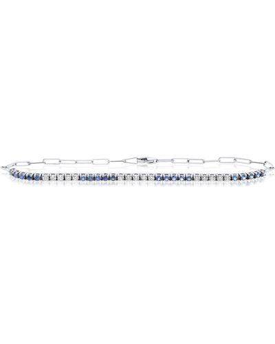 Diana M. Jewels . 1.20 Carat Sapphire And Diamond Fashion Bracelet - Black