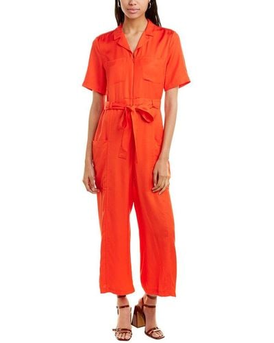 French Connection Enzo Drape Belted Jumpsuit - Red