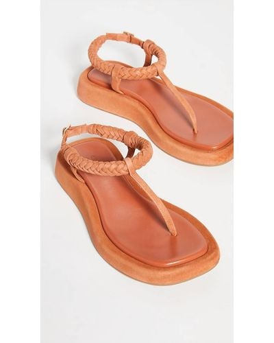 Gia Borghini Flat Braided Strap Sandals - Orange
