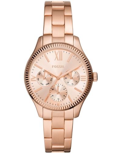 Fossil Rye Multifunction, -tone Alloy Watch - Pink