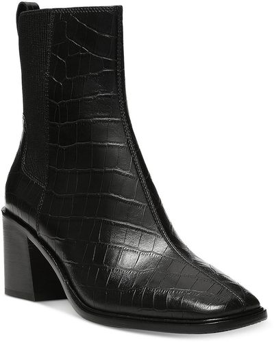 Donald J Pliner Kath Leather Animal Print Chelsea Boots - Black