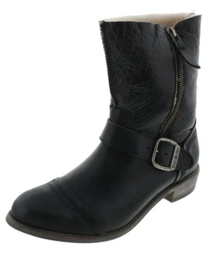 Koolaburra Duarte Leather/suede Faux Shearling Mid-calf Boots - Black
