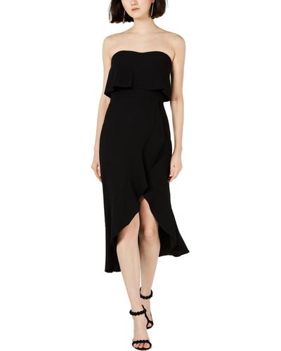 Xscape Strapless Ruffle Cocktail Dress - Black