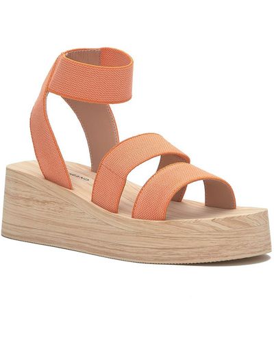 Lucky Brand Samella Ankle Strap Wedge Slingback Sandals - Pink