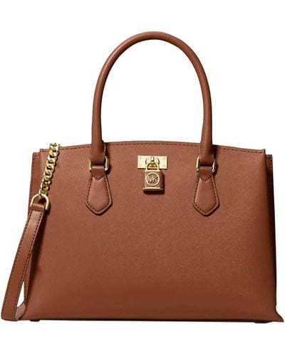 MICHAEL Michael Kors Ruby Medium Leather Satchel Bag luggage - Brown