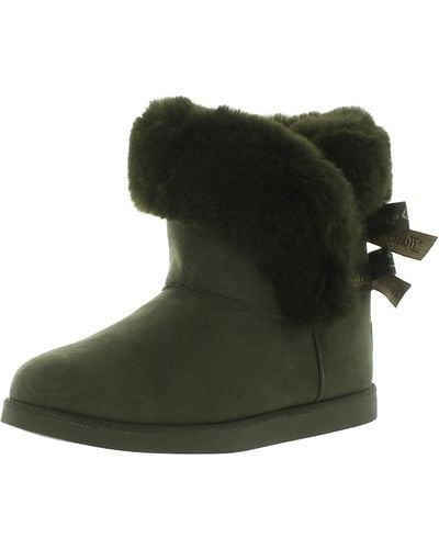 Juicy Couture Faux Fur Ankle Boots - Green