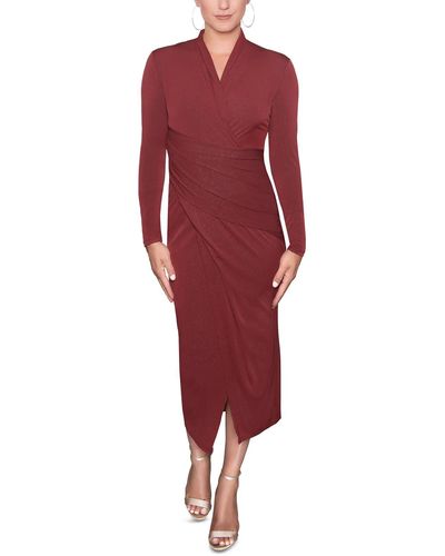 Rachel Roy Knit Faux-wrap Midi Dress - Red