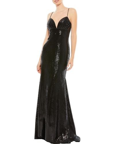 Ieena for Mac Duggal Sequined Maxi Cocktail And Party Dress - Black