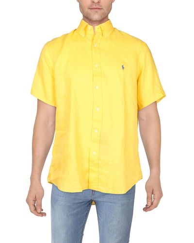 Ralph Lauren Linen Button Collar Button-down Shirt - Yellow