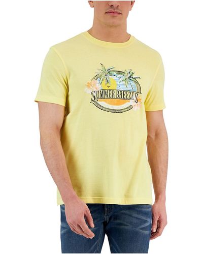 Club Room Cotton Graphic Graphic T-shirt - Yellow