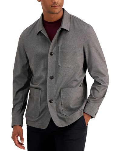 Alfani Lightweight Cold Weather Shirt Jacket - Gray