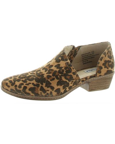 Not Rated Jasper Faux Leather Animal Print Booties - Brown