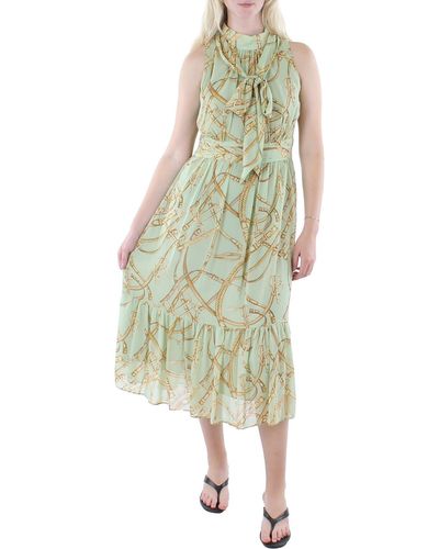 Lauren by Ralph Lauren Georgette Printed Midi Dress - Green