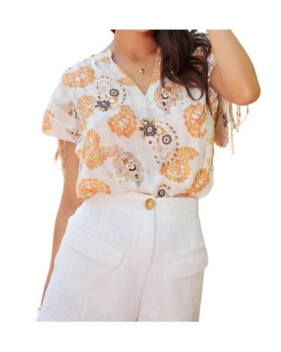 Bishop + Young Luna Blouse In Montecito Print - White