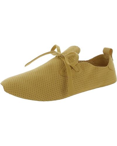 Not Rated Marlow Perforated Faux Suede Walking Shoes - Yellow