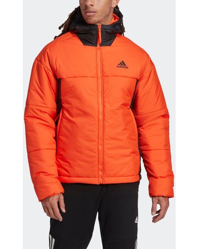 adidas Bsc 3-stripes Puffy Hooded Jacket - Orange