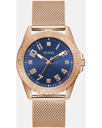 Guess Factory Rose -tone Analog Watch - Blue