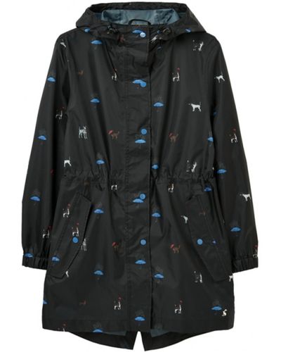 Joules Golightly Black Cats And Dogs Raincoat