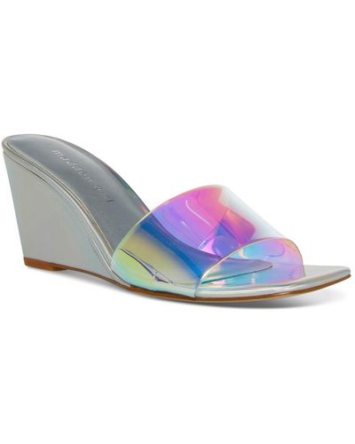 Madden Girl Rayne Slip On Slide Wedge Sandals - Blue